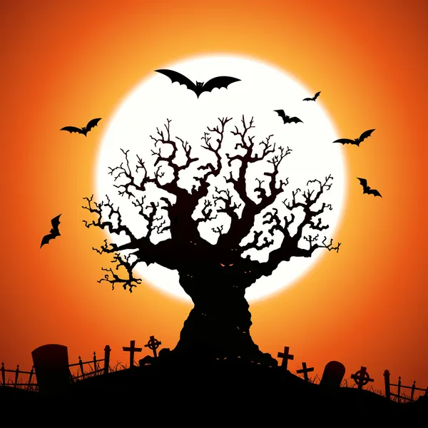 Árvore de Halloween — Vetor de Stock