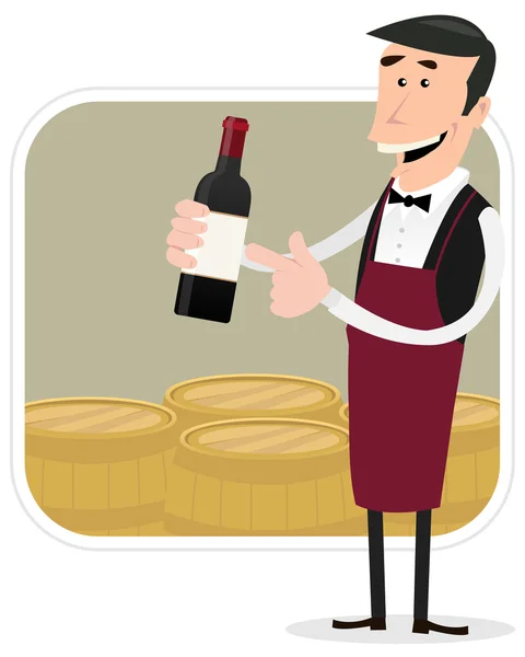 Cartoon Winemaker — Stock Vector