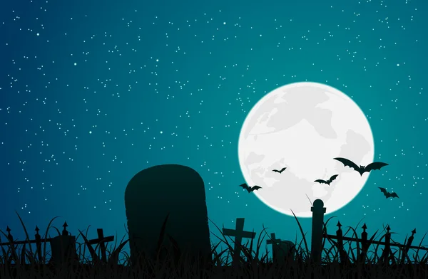 Halloween Graveyard — Stock Vector