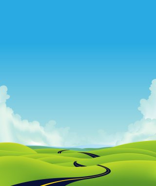 Deep Country Road Landscape clipart