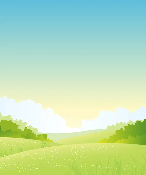 Été ou printemps Nature Paysage — Image vectorielle