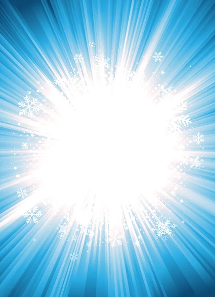 Étoile d'hiver avec flocons de neige — Image vectorielle