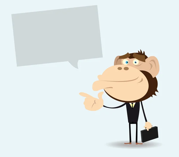 Gorilla Businessman with Message — Stock Vector