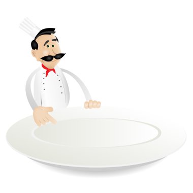 Chef Menu Holding Dish clipart