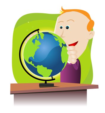 Boy Discovering The Earth clipart