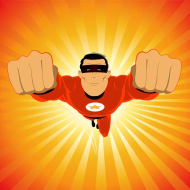 Comic-like Red Super-Hero clipart