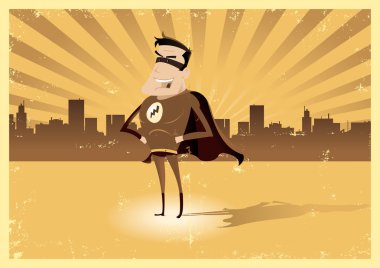 Vintage Retro Super Hero - Male clipart