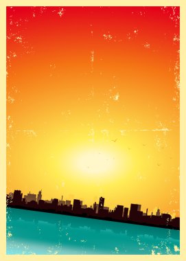 Grunge Summer Or Spring Vertical Urban Landscape clipart