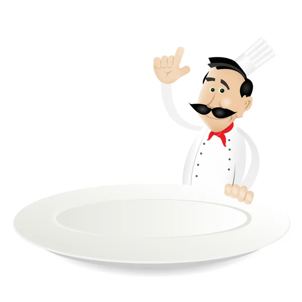 Шеф-кухар меню проведення блюдо — стоковий вектор