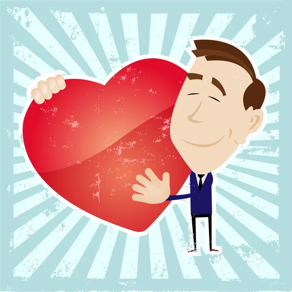 stock vector Man In Love Holding A Heart