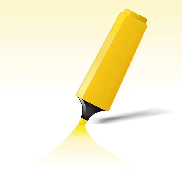 Caneta de ponta de feltro amarelo — Vetor de Stock