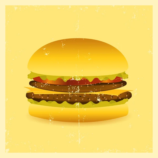 Grunge Hamburger — Stockový vektor
