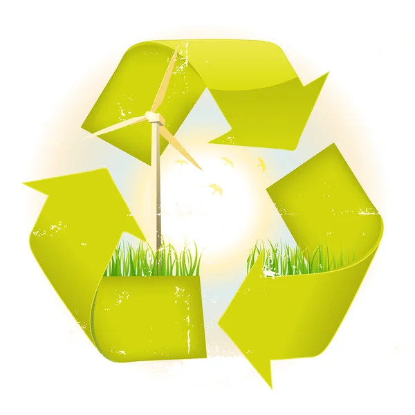 Grunge Symbole recyclable — Image vectorielle