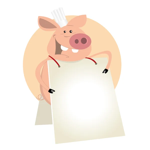 Pig Cook Sign — Stock Vector