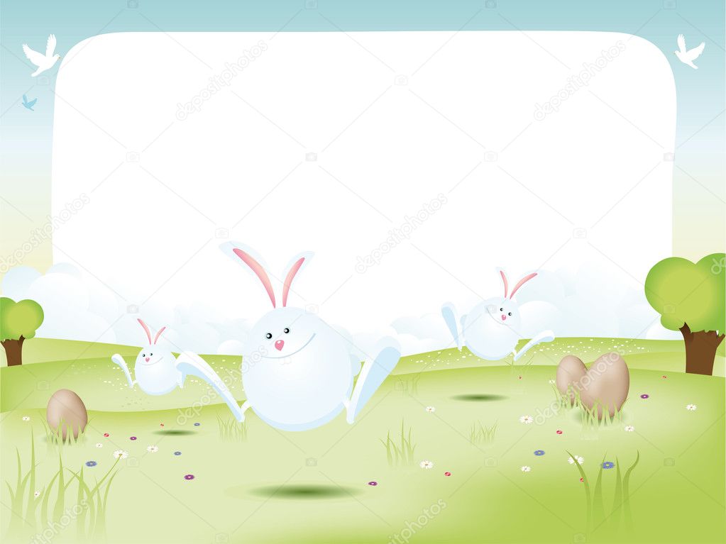 Easter Bunnies With Eggs
