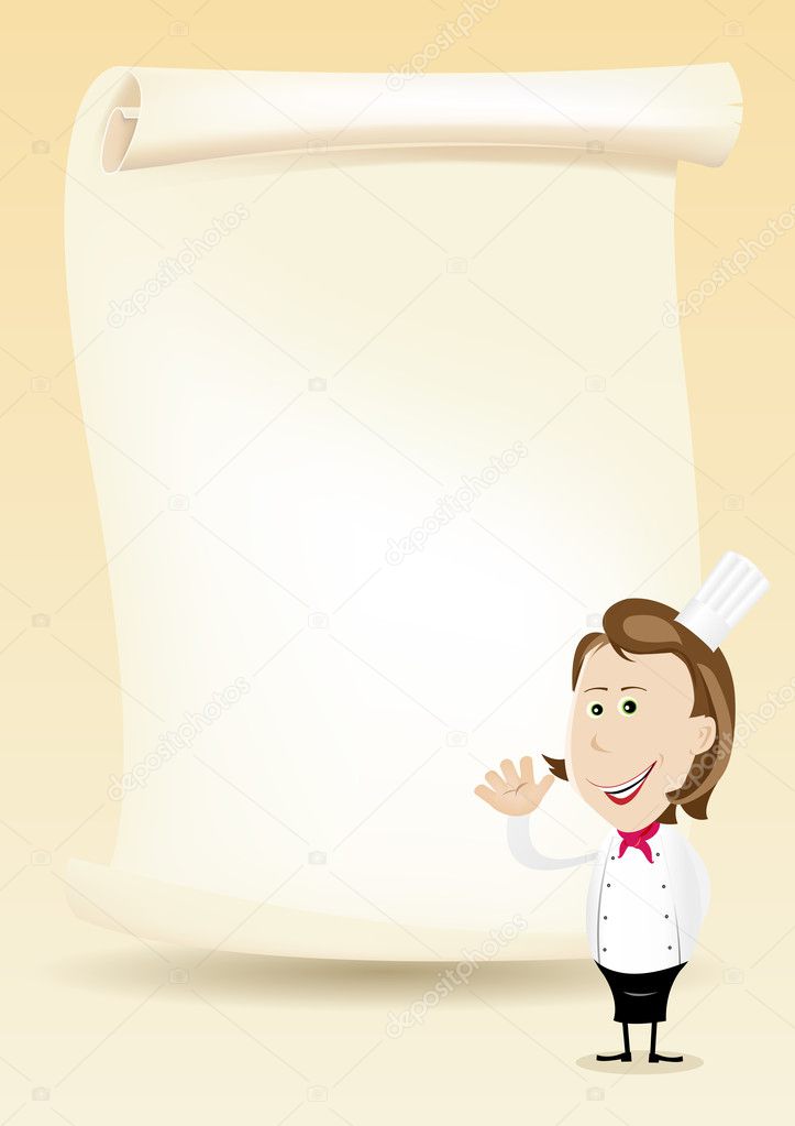 Woman Chef Restaurant Poster Menu background