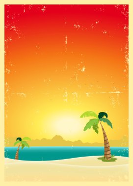 Exotic Beach Grunge Postcard clipart