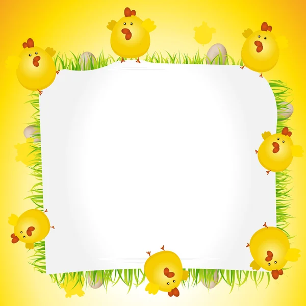 Holidays Easter Chicken Poster — Stock Vector