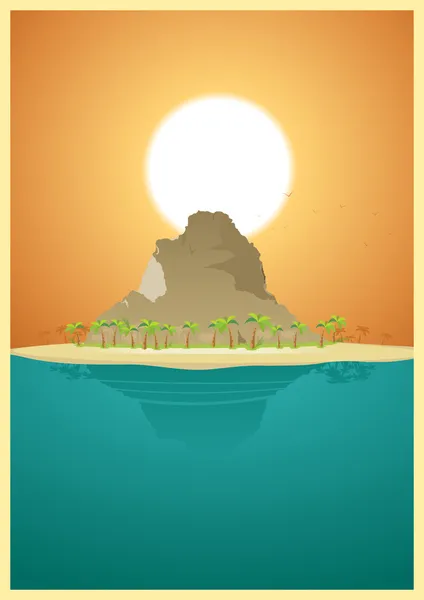 Острів Парадайз пустелі — стоковий вектор