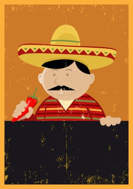 Grunge Mexican Chef Cook Menu clipart