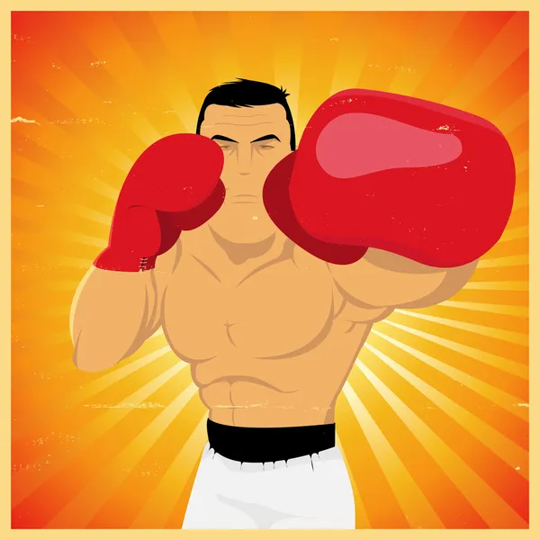 Left Jab - Grunge Boxer Poster — Stockvektor