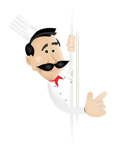 Chef Cook sinal em branco — Vetor de Stock