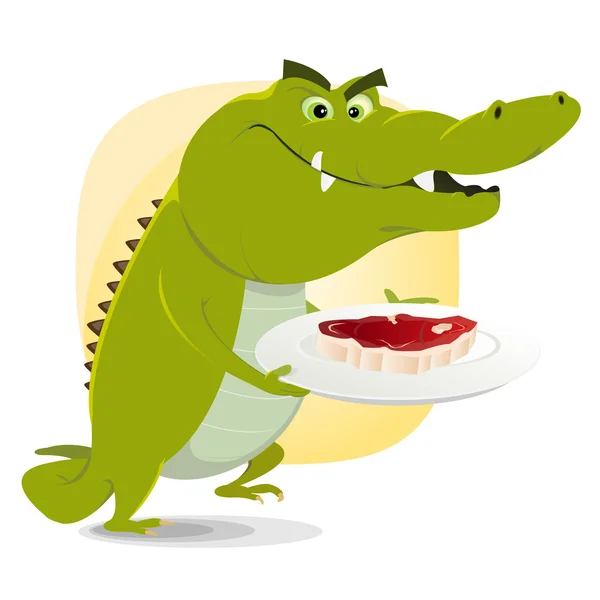 Krokodil lunch — Stockvector