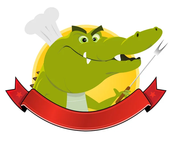 Bannière de restaurant crocodile — Image vectorielle
