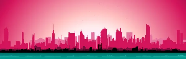 Paysage urbain du matin — Image vectorielle