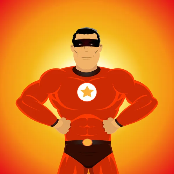 Comic-like Super-Hero — Stock Vector