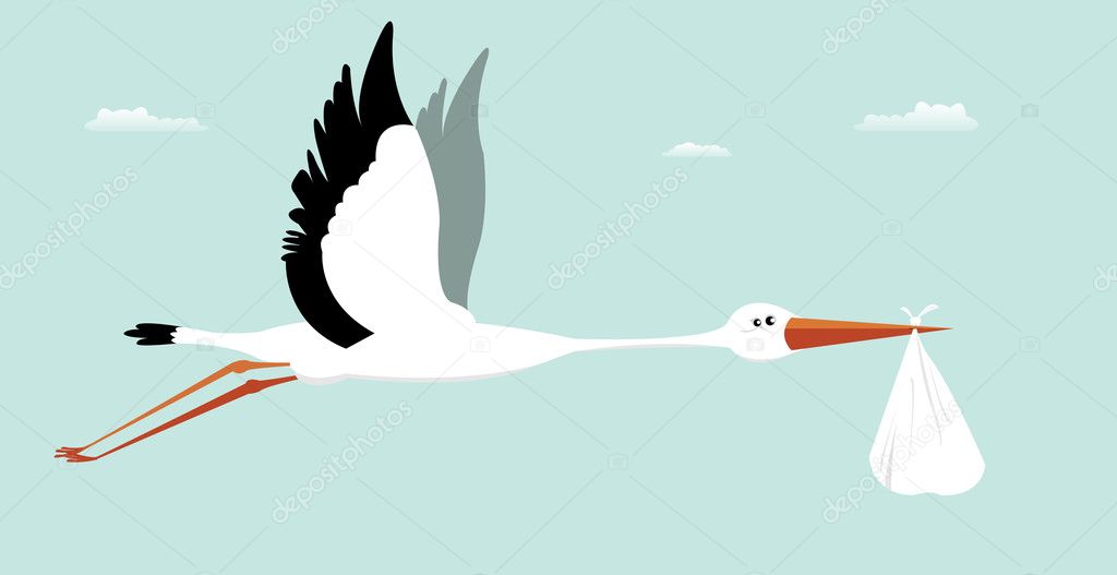 Download Cartoon stork with cute baby vectors 02 in EPS format. Baby ,cartoon,Cute,stork Vector Animal and mo… | Милые рисунки, Детские  иллюстрации, Детские открытки