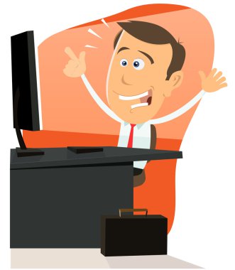 Happy Man On The Web clipart