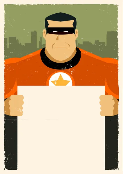 Знак гранж-городского супергероя — стоковый вектор