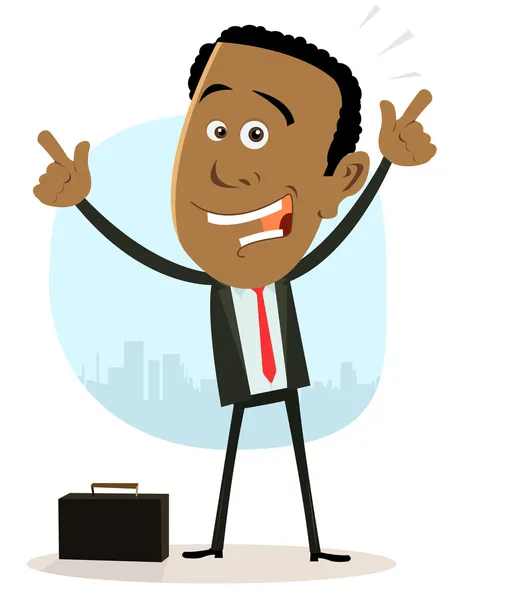 Cool Happy African Businessman — Stock Vector