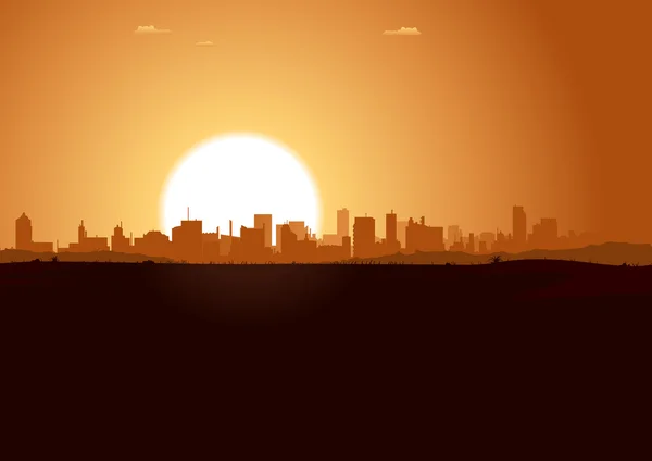 Sunrise Urban Landscape — Stock Vector