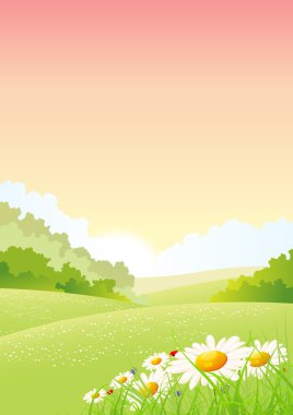 Summer Or Spring Morning Seasons Poster clipart