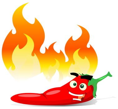 Cartoon Red Hot Chili Pepper clipart