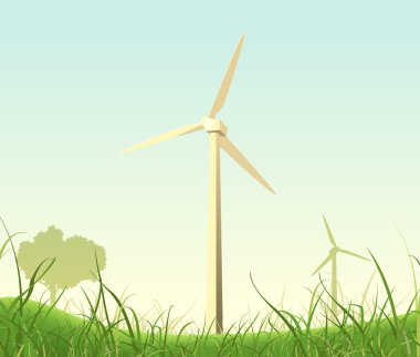 Spring And Summer Windmills Poster clipart