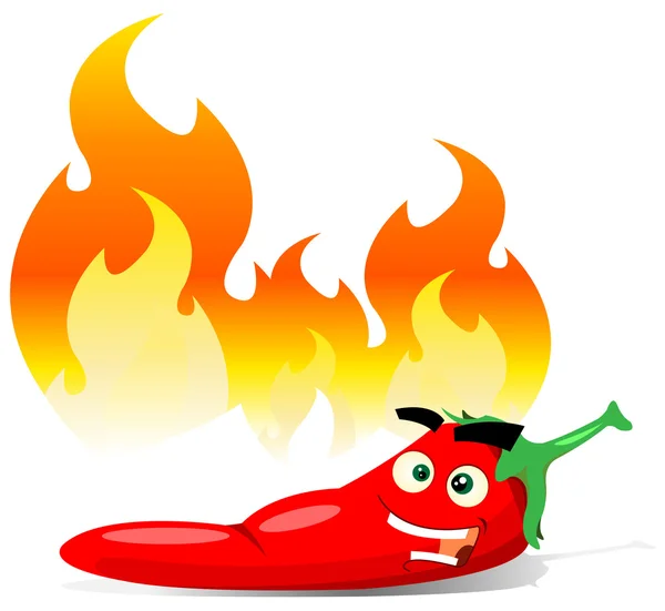 Cartoon Red Hot Chili Pepper - Stok Vektor
