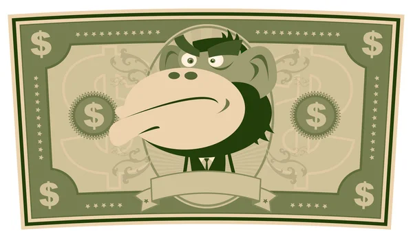 Dinero gracioso - Dólar estadounidense de dibujos animados — Vector de stock