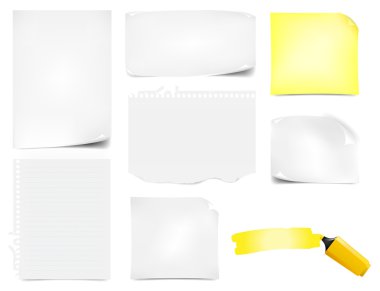 Office Paper Notes Icons Set clipart