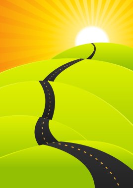 Summer Travel - Long Road Journey clipart