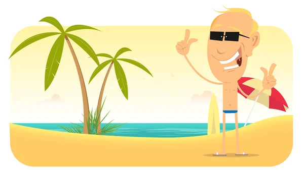 Bannière de vacances d'été à la plage — Image vectorielle