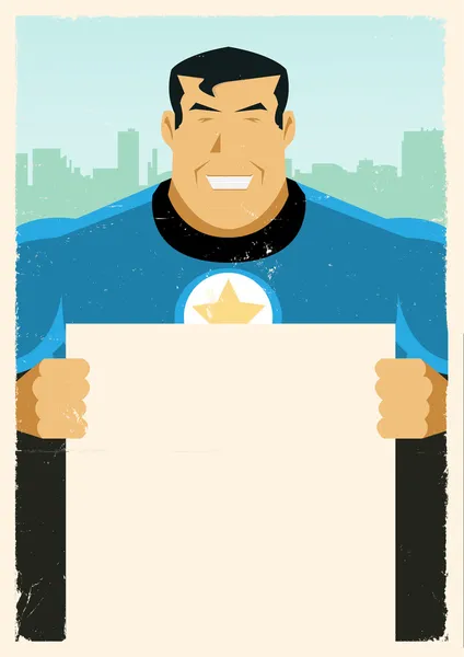 Grunge Super Hero signe — Image vectorielle