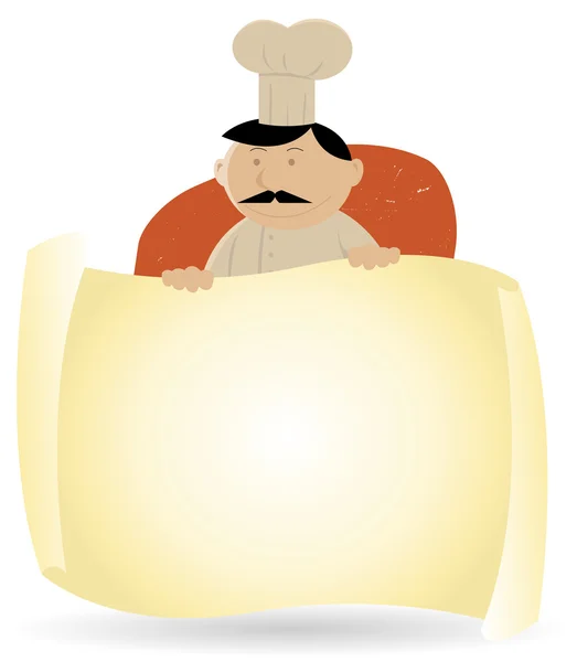 Chef Cook Banner Menú Fondo — Archivo Imágenes Vectoriales