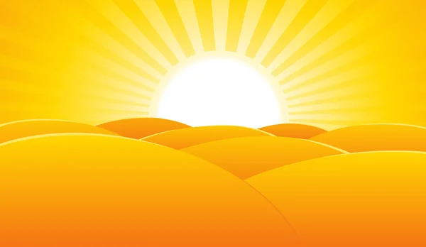 Desert Summer Landscape Poster Background — Stock Vector
