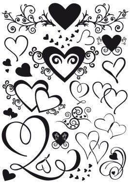 Mixed shape hearts clipart