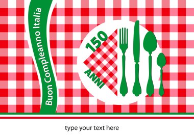 Happy birthday Italy table-cloth clipart