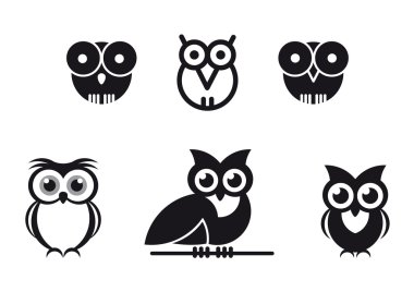 Graphic designed owls clipart