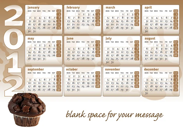 Chocolade muffin kalender 2012 — Stockvector